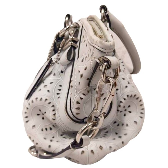 Coach Perforated Leather in White & Silver - Picture 4 of 7
